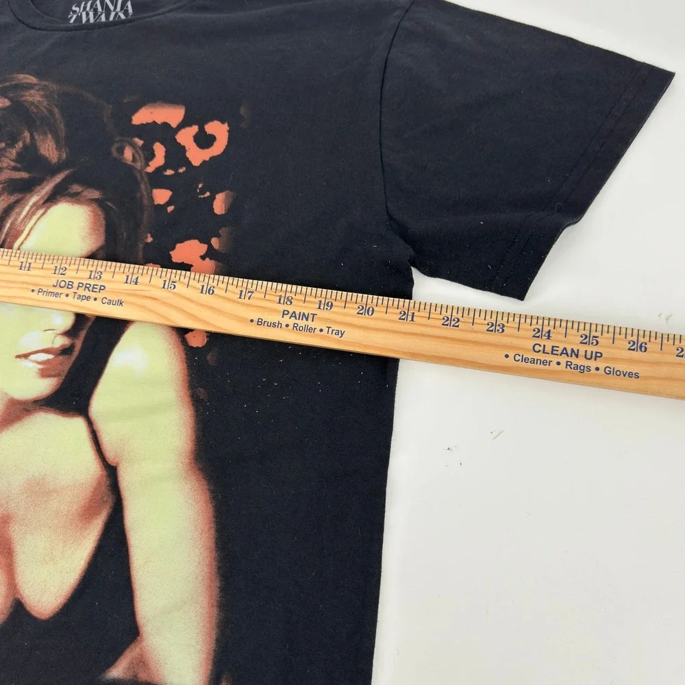 Shania‎ Twain Graphic T-Shirt Mens XL Black Leopard Print Glitter Tour Merch Tee